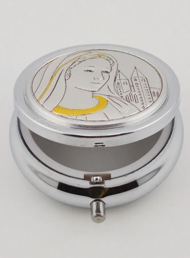 Pillendoosje Onze Lieve Vrouw van Medjugorje - Doosje en Deksel Zilver (pic 3)