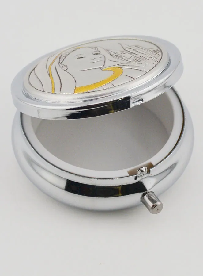 Pillendoosje Onze Lieve Vrouw van Medjugorje - Doosje en Deksel Zilver (pic 4)