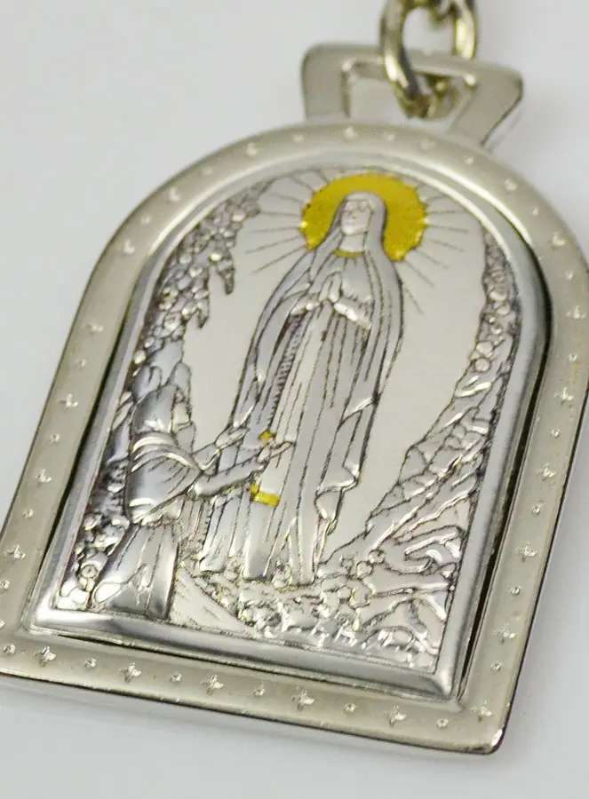 Sleutelhanger Onze Lieve Vrouwe van Lourdes - Echt Sterling Zilver - 5 cm (pic 4)