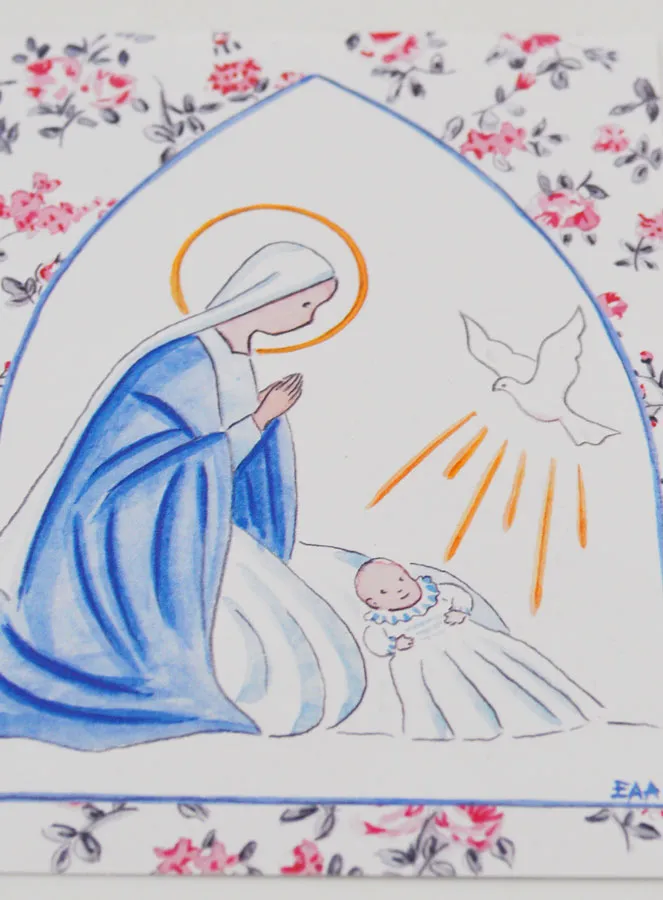 Doop-Kaart - Heilige Maria en Duif (pic 2)