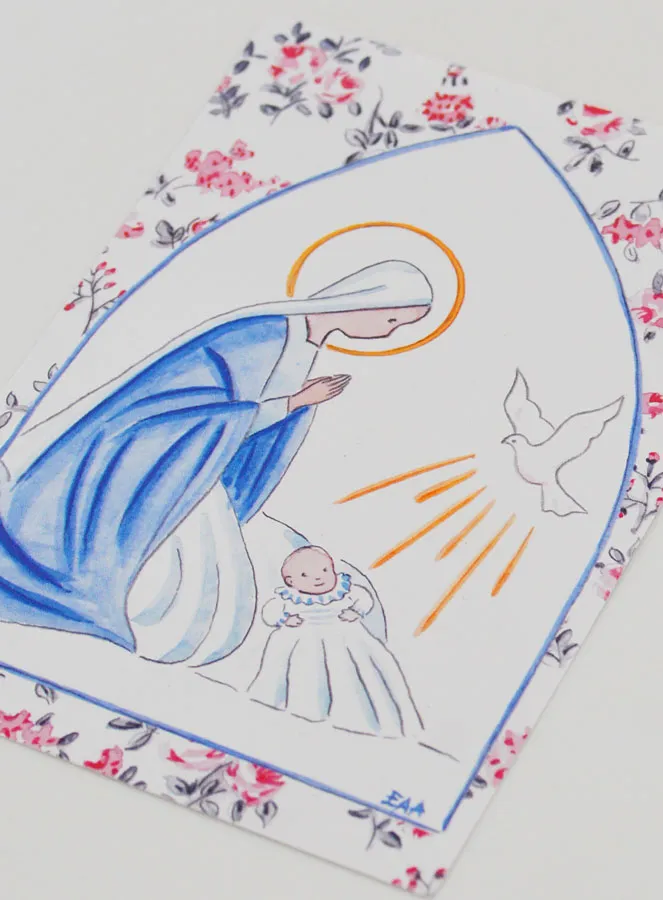 Doop-Kaart - Heilige Maria en Duif (pic 4)