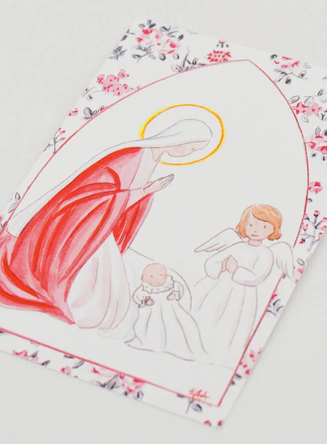 Doop Kaart Heilige Maria en Beschermengel - Rozen (pic 4)