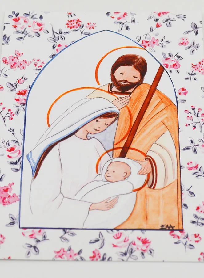 Kaart Doopsel - De Heilige Familie - Blauw (pic 2)