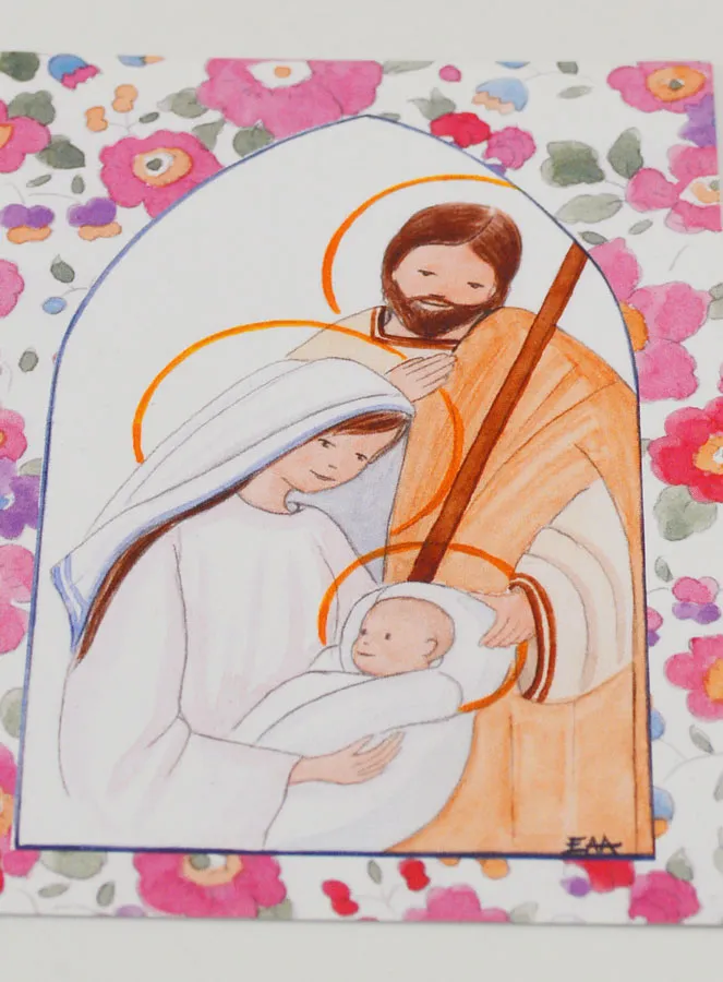 Doop Kaart Heilige Familie - Roze Icoon (pic 2)
