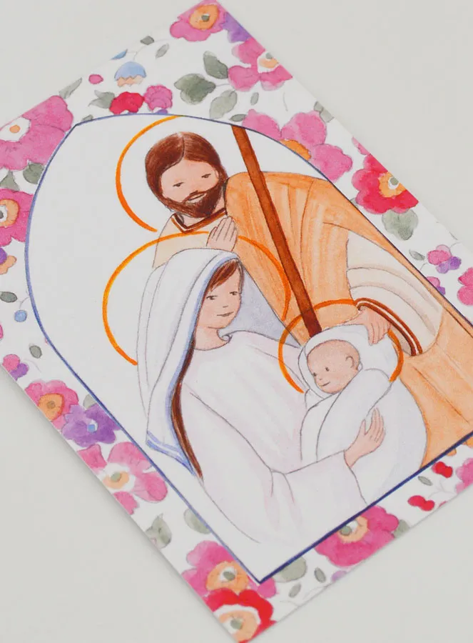 Doop Kaart Heilige Familie - Roze Icoon (pic 3)