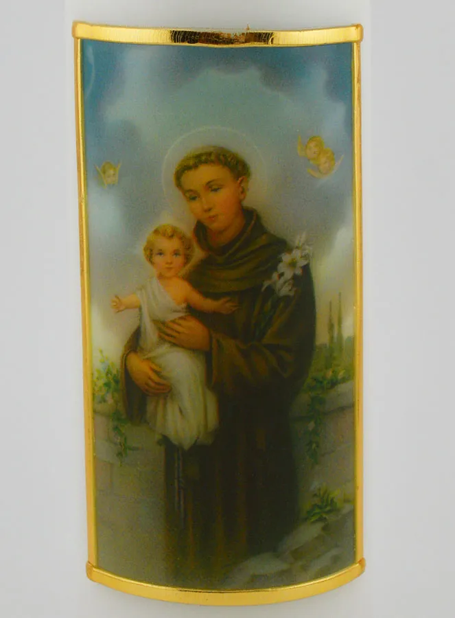 Christelijke Kaars Afbeelding St. Antonius van Padua - 15 cm (pic 3)