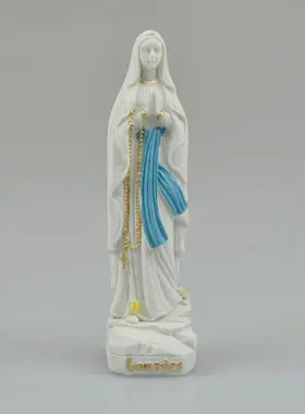 Beeld Maria Onze-Lieve-Vrouw van Lourdes met Goud Rozenkrans - 10 cm (pic 1)