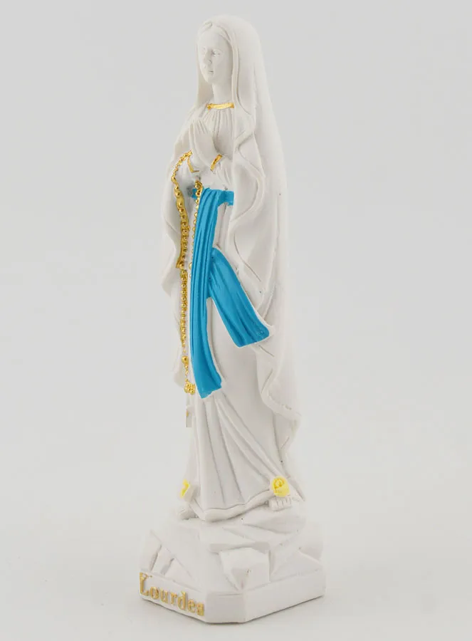 Beeld Maria Onze-Lieve-Vrouw van Lourdes met Goud Rozenkrans - 10 cm (pic 2)