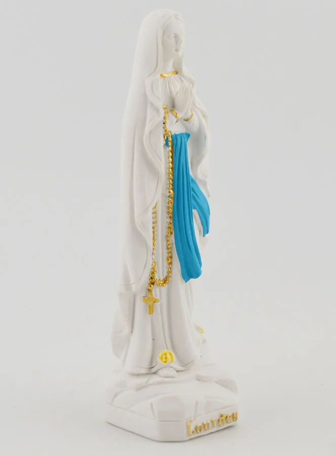Beeld Maria Onze-Lieve-Vrouw van Lourdes met Goud Rozenkrans - 10 cm (pic 3)
