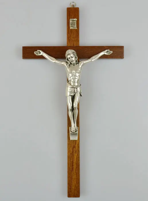 Kruisbeeld Hout met Lichaam van Christus Zilverbrons kleur - 30 cm (pic 2)