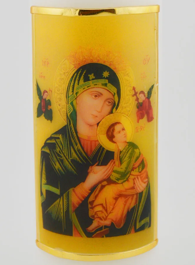 Religieuze Kaars Maria Altijd Durende Bijstand - 15 cm (pic 3)