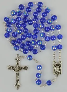 Rozenkrans Lourdes Kristal Parels Donker Blauw (pic 1)