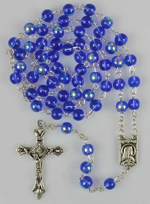 Rozenkrans Lourdes Kristal Parels Donker Blauw (pic 2)