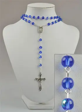 Rozenkrans Lourdes Trendy Kristal Donker Blauw (pic 1)