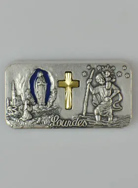 Magneet Onze Lieve Vrouw van Lourdes & Heilige Christoffel - 3 cm (pic 1)