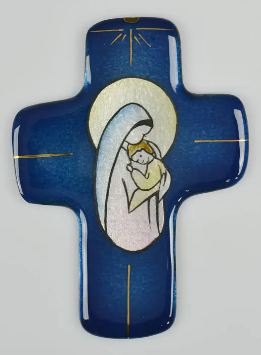 Communie Kruis Heilige Maria van Barmhartigheid Emaille Glazuur (pic 2)