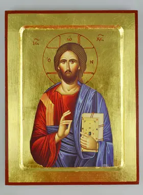Byzantijnse Icoon Jezus Christus Pantocrator Bladgoud - 20 cm (pic 1)