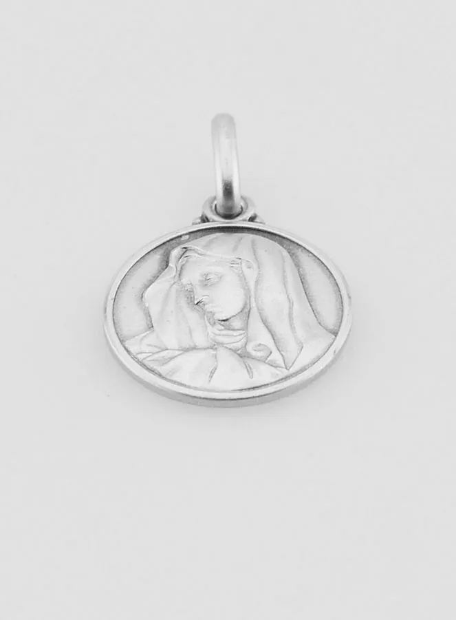 Medaille Heilige Maria met Sluier 925 Sterling Zilver (pic 2)
