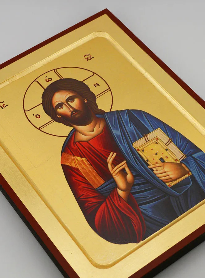 Icoon Jezus Pantocrator Bladgoud (pic 3)