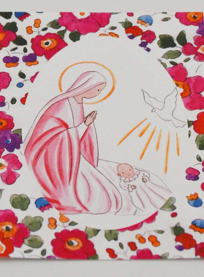 Doop-Prent - Maagd Maria en Duif (pic 2)