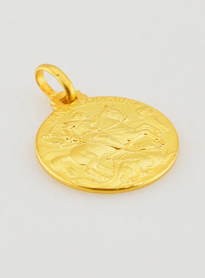 Doop Hanger Heilige Joris Verguld - 18mm (pic 3)