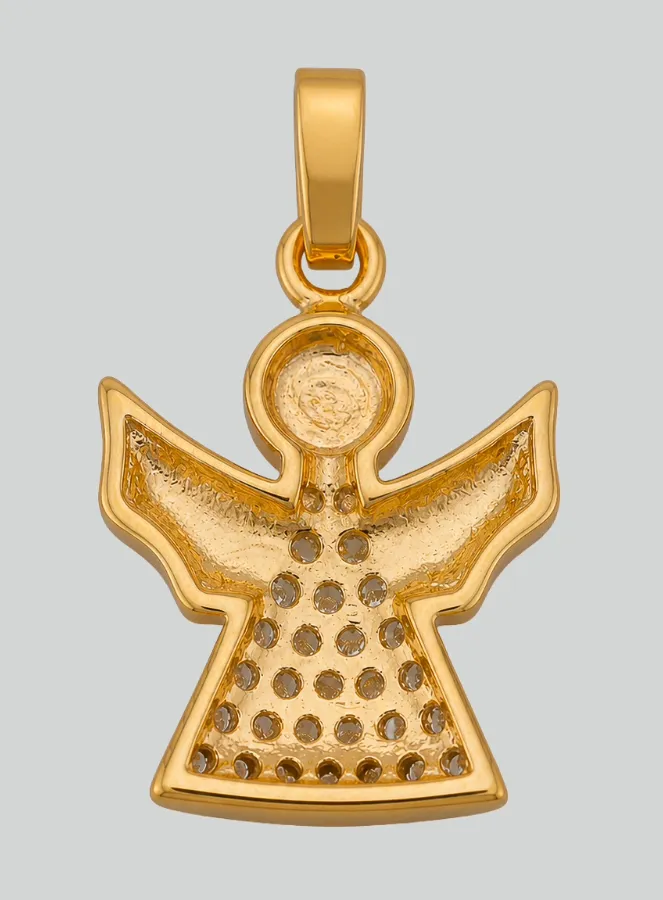 Hangertje Doopsel Beschermengel Verguld en Strass Diamanten - 15 mm. (pic 4)