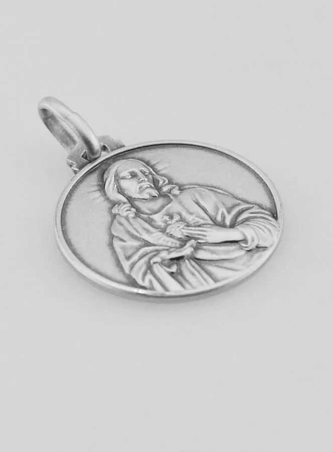 Zilveren Doop Hanger Jezus Heilig Hart 925 Zilver - 18mm (pic 3)