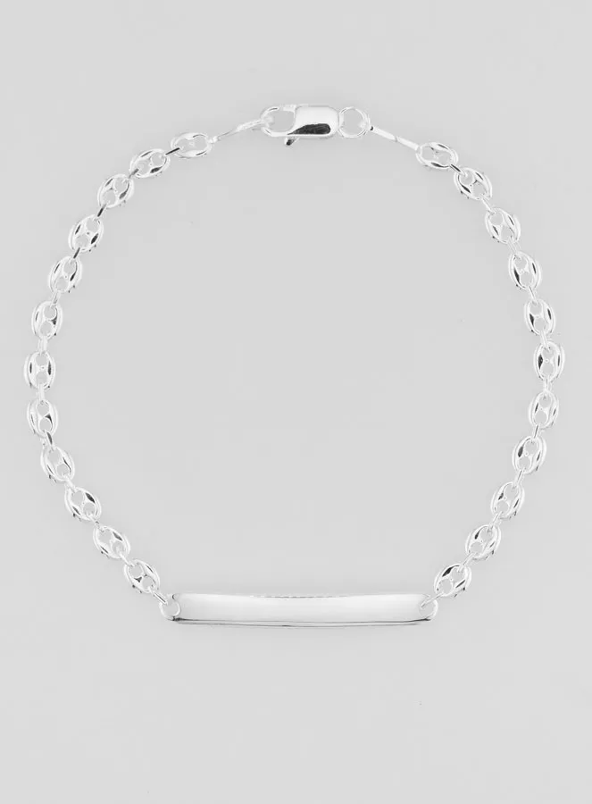 Zilveren Doop Armband - Koffieboon Schakel 4mm (pic 2)