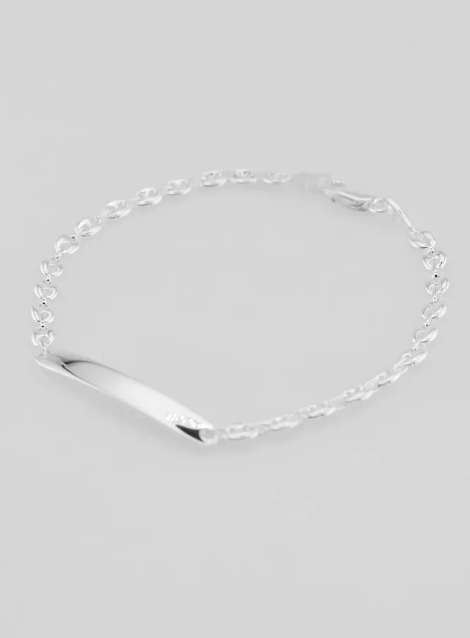 Zilveren Doop Armband - Koffieboon Schakel 4mm (pic 3)