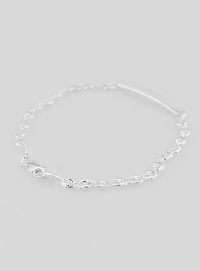 Zilveren Doop Armband - Koffieboon Schakel 4mm (pic 4)