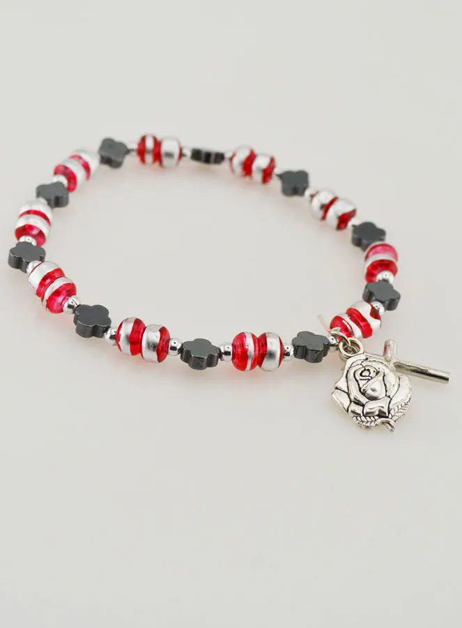 Armband Tientje Bloem Kralen Hematiet - Kruis (pic 3)