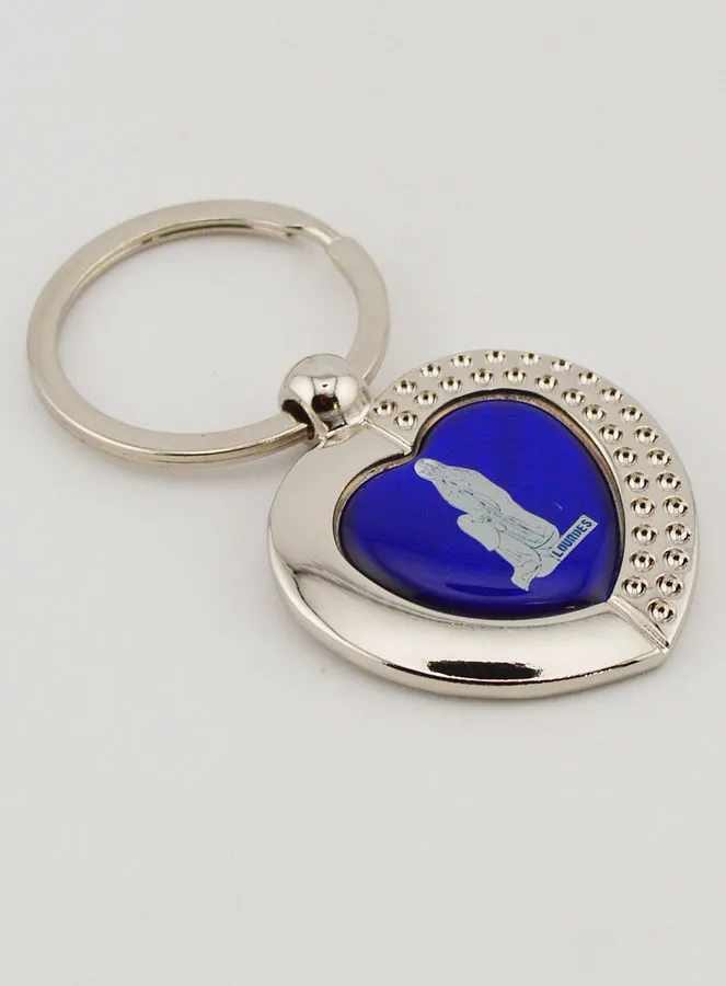 Sleutelhanger Blauw Hart Onze Lieve Vrouw van Lourdes (pic 3)