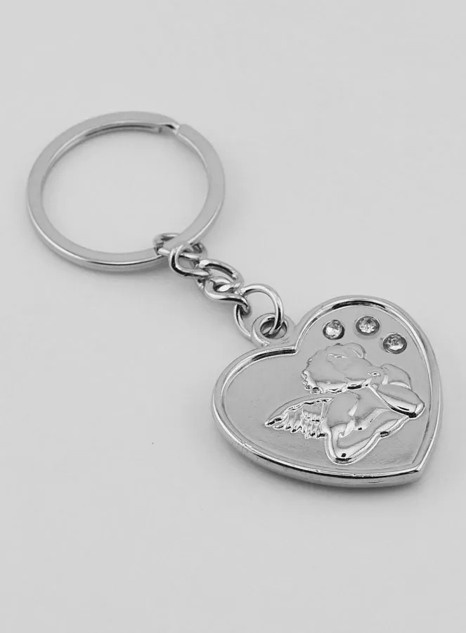 Sleutelhanger Bescherm Engel Zilver en Strass Diamanten (pic 3)