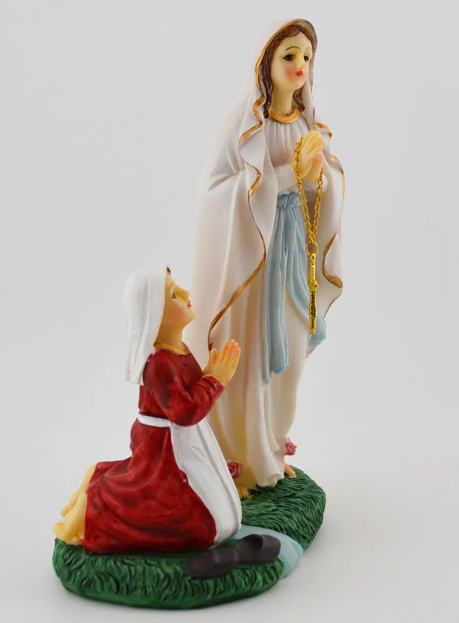 Beeld Onze Lieve Vrouw van Lourdes en St Bernadette - 18 cm (pic 3)