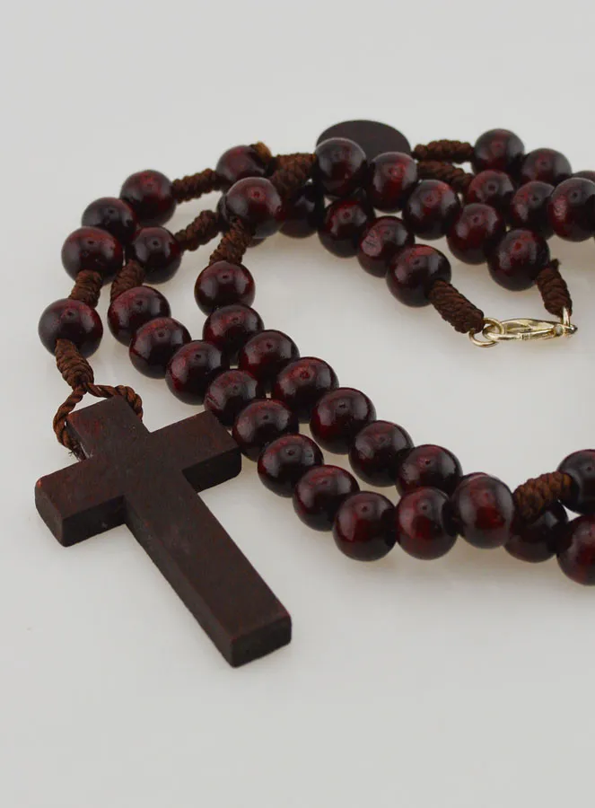 Rozenkrans Hout Collier op Koord - 40 cm (pic 4)
