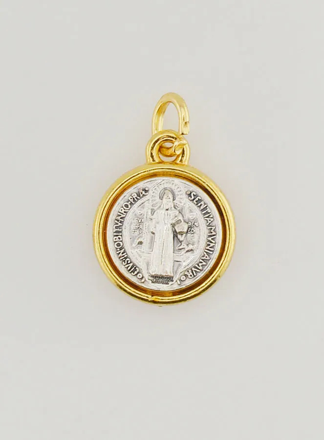 Medaille Benedictus Goudkleurig - 15 mm (pic 4)