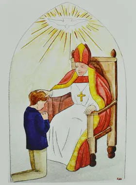 Kaart Vormsel Jongen - Heilige Geest en Bisschop (pic 1)