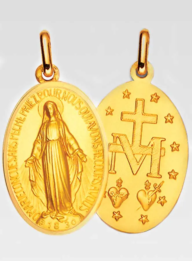 Hanger Maria Wonderdadige Medaille Goud 18 Karaat - 16 mm (pic 1)