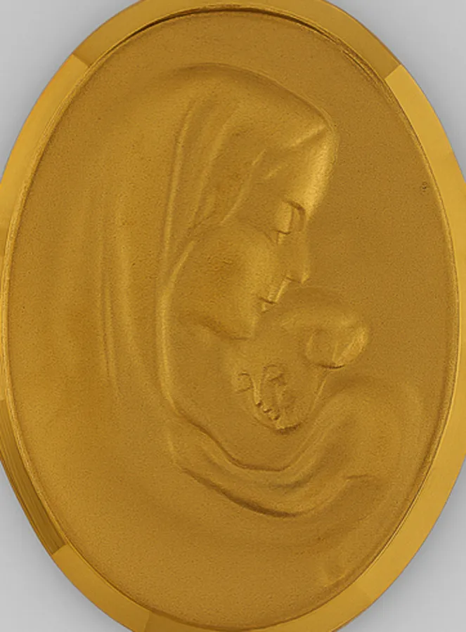 Hanger Maria met Jezus Kind Goud 375/000 (pic 2)