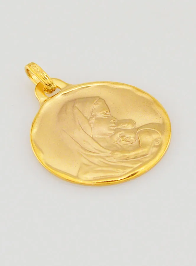 Gouden Doop Hanger Heilige Maagd Maria met Kind Jezus (pic 3)