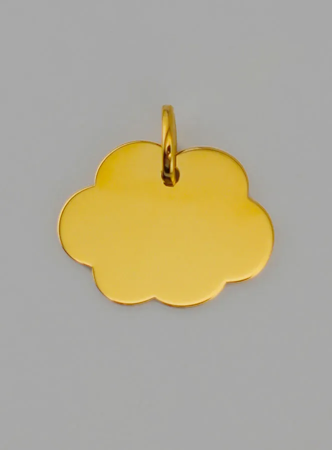 Hanger Bescherm Engel op Wolk Goud 375/000 (pic 4)