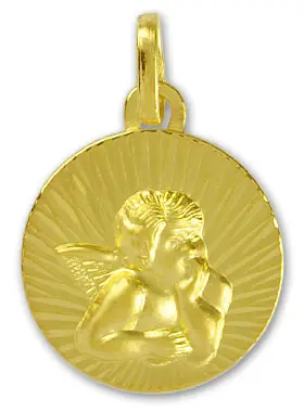 Doop Hanger Bescherm Engel Goud 375/000 (pic 1)