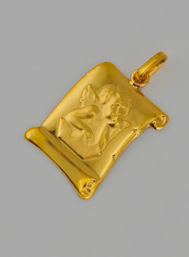 Hanger Perkament Bescherm Engel Goud 375/000 (pic 3)