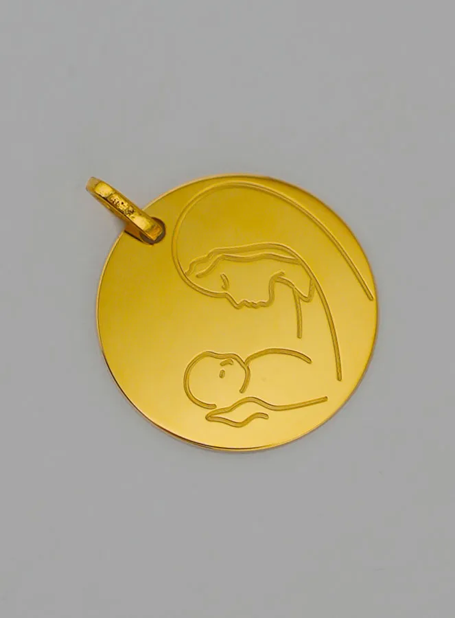 Hanger Moeder Maria met Kind Goud 9 Karaat (pic 2)