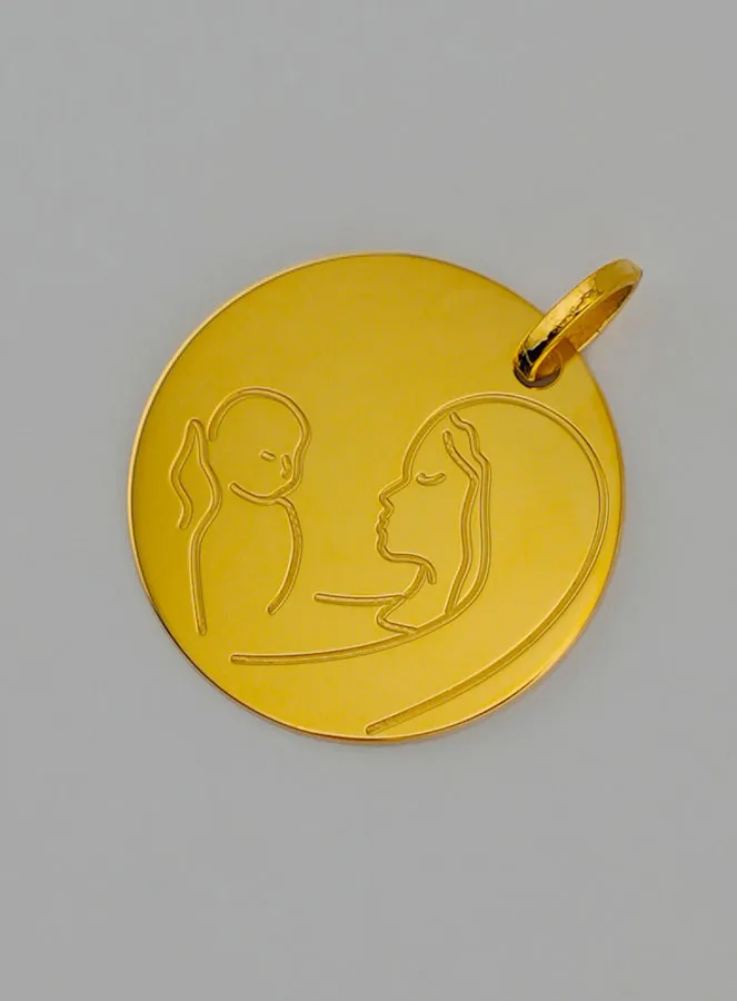 Hanger Moeder Maria met Kind Goud 9 Karaat (pic 3)