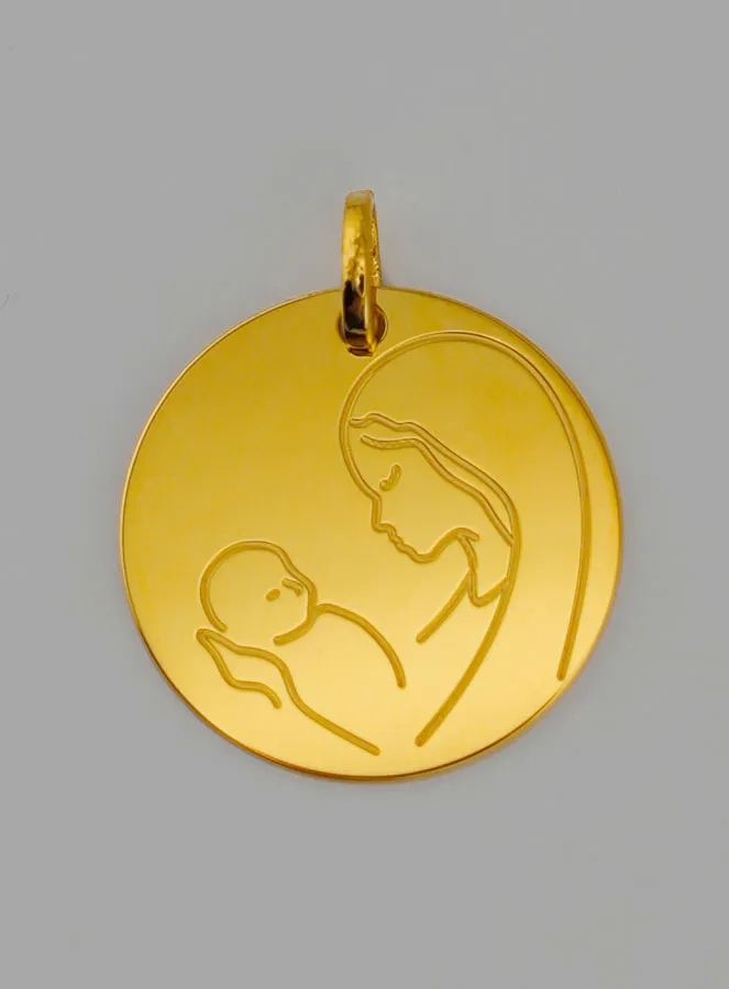 Doop Hanger Maria met Kind Goud 9 Karaat (pic 1)