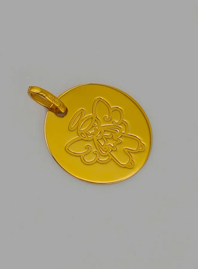 Hanger Beschermengeltje Jongen Goud 375/000 (pic 2)