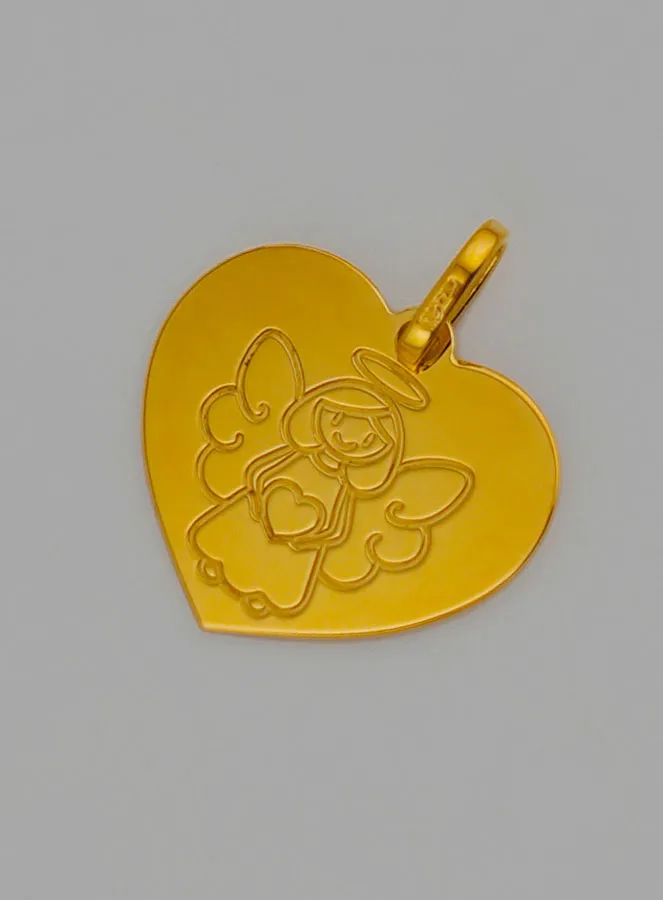 Hanger Beschermengeltje Hart Meisje Goud (pic 2)