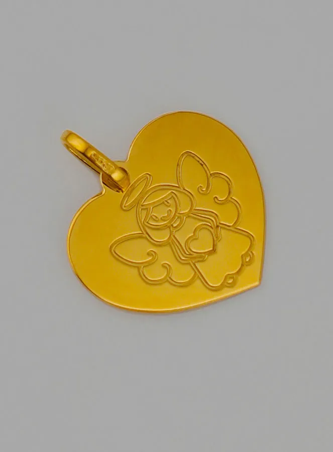 Hanger Beschermengeltje Hart Meisje Goud (pic 3)