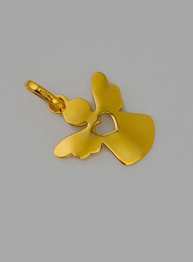 Doop Hanger Hart Bescherm Engel Goud 9 Karaats (pic 2)